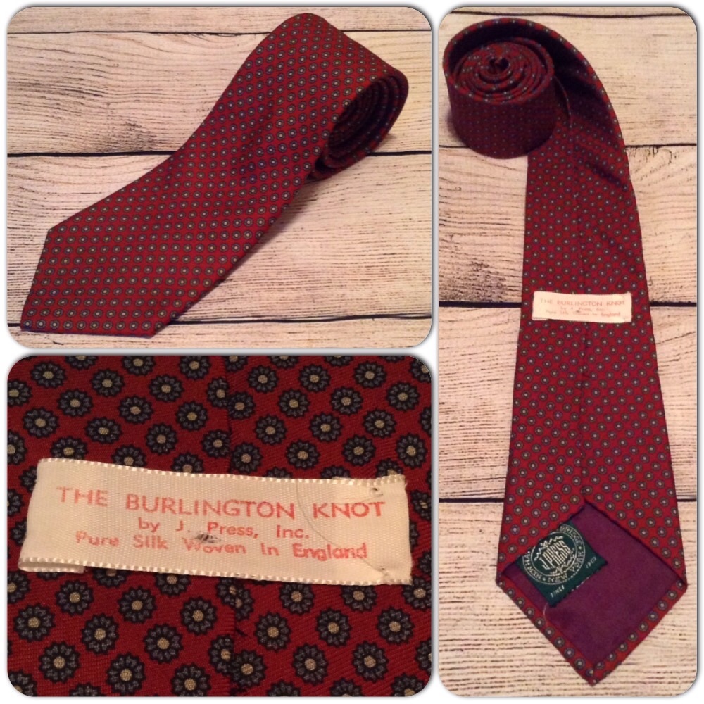 J. Press Burlington Knot Mens Tie Silk Floral PM1